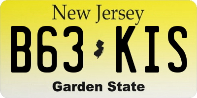 NJ license plate B63KIS