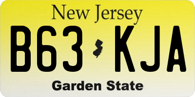 NJ license plate B63KJA