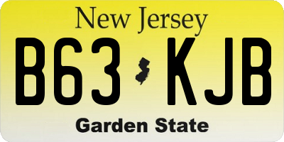 NJ license plate B63KJB