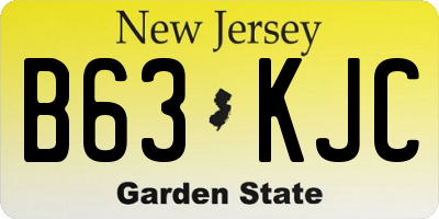 NJ license plate B63KJC