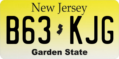 NJ license plate B63KJG