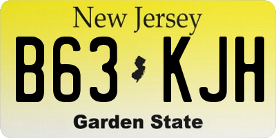 NJ license plate B63KJH