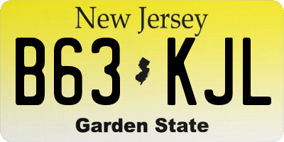 NJ license plate B63KJL