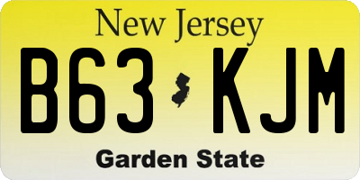 NJ license plate B63KJM