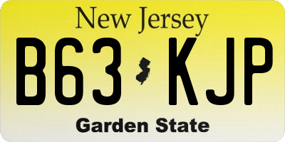 NJ license plate B63KJP