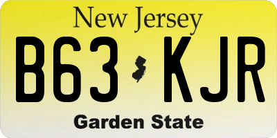 NJ license plate B63KJR