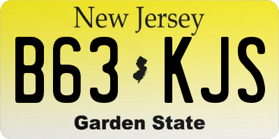 NJ license plate B63KJS
