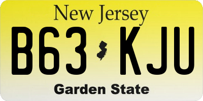 NJ license plate B63KJU