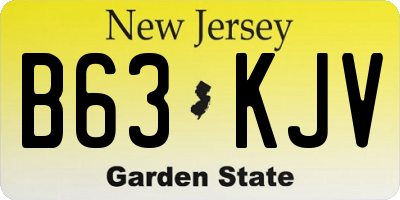 NJ license plate B63KJV