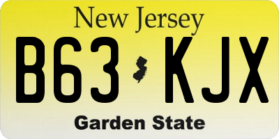 NJ license plate B63KJX