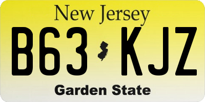 NJ license plate B63KJZ