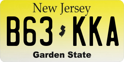 NJ license plate B63KKA