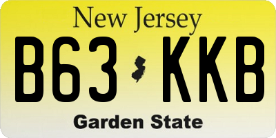 NJ license plate B63KKB