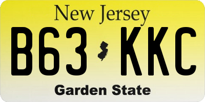 NJ license plate B63KKC