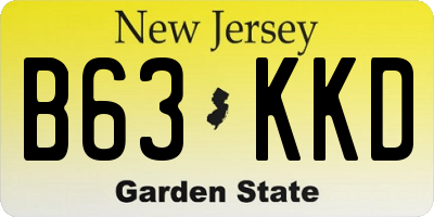 NJ license plate B63KKD