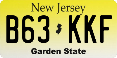 NJ license plate B63KKF