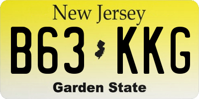 NJ license plate B63KKG