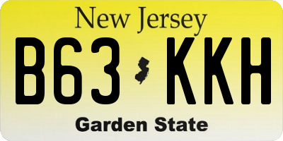 NJ license plate B63KKH