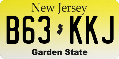 NJ license plate B63KKJ