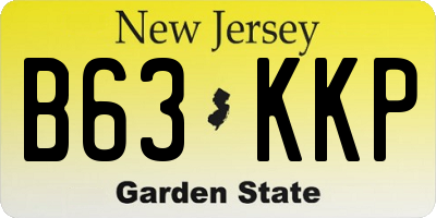 NJ license plate B63KKP