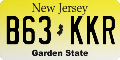 NJ license plate B63KKR