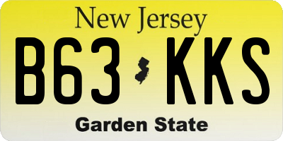 NJ license plate B63KKS