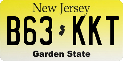 NJ license plate B63KKT