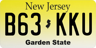 NJ license plate B63KKU