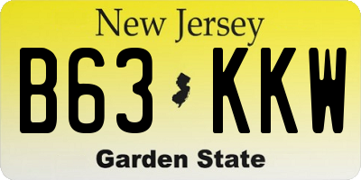 NJ license plate B63KKW