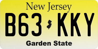 NJ license plate B63KKY