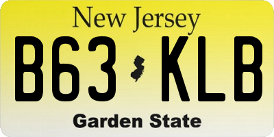 NJ license plate B63KLB