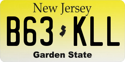NJ license plate B63KLL