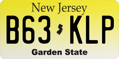 NJ license plate B63KLP