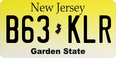 NJ license plate B63KLR