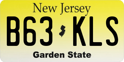 NJ license plate B63KLS