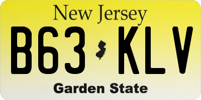 NJ license plate B63KLV