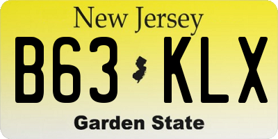 NJ license plate B63KLX