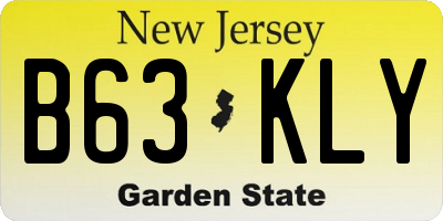 NJ license plate B63KLY