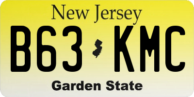 NJ license plate B63KMC