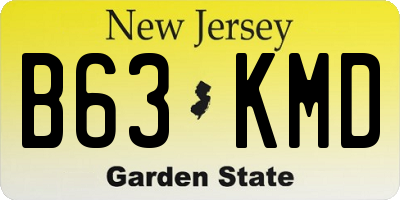 NJ license plate B63KMD