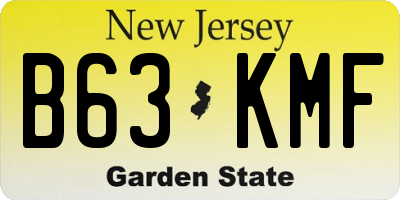 NJ license plate B63KMF