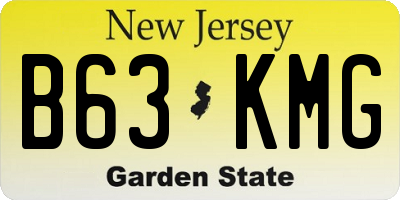 NJ license plate B63KMG