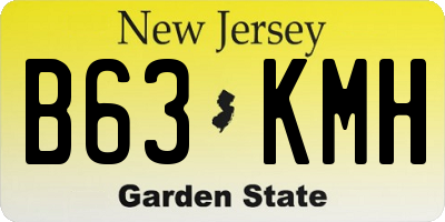 NJ license plate B63KMH