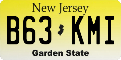 NJ license plate B63KMI
