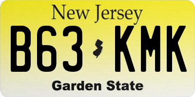 NJ license plate B63KMK