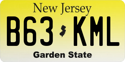NJ license plate B63KML