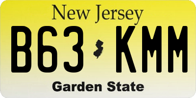 NJ license plate B63KMM