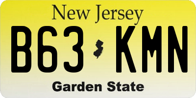 NJ license plate B63KMN