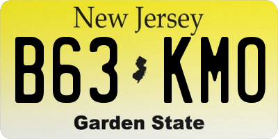 NJ license plate B63KMO