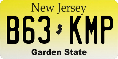 NJ license plate B63KMP